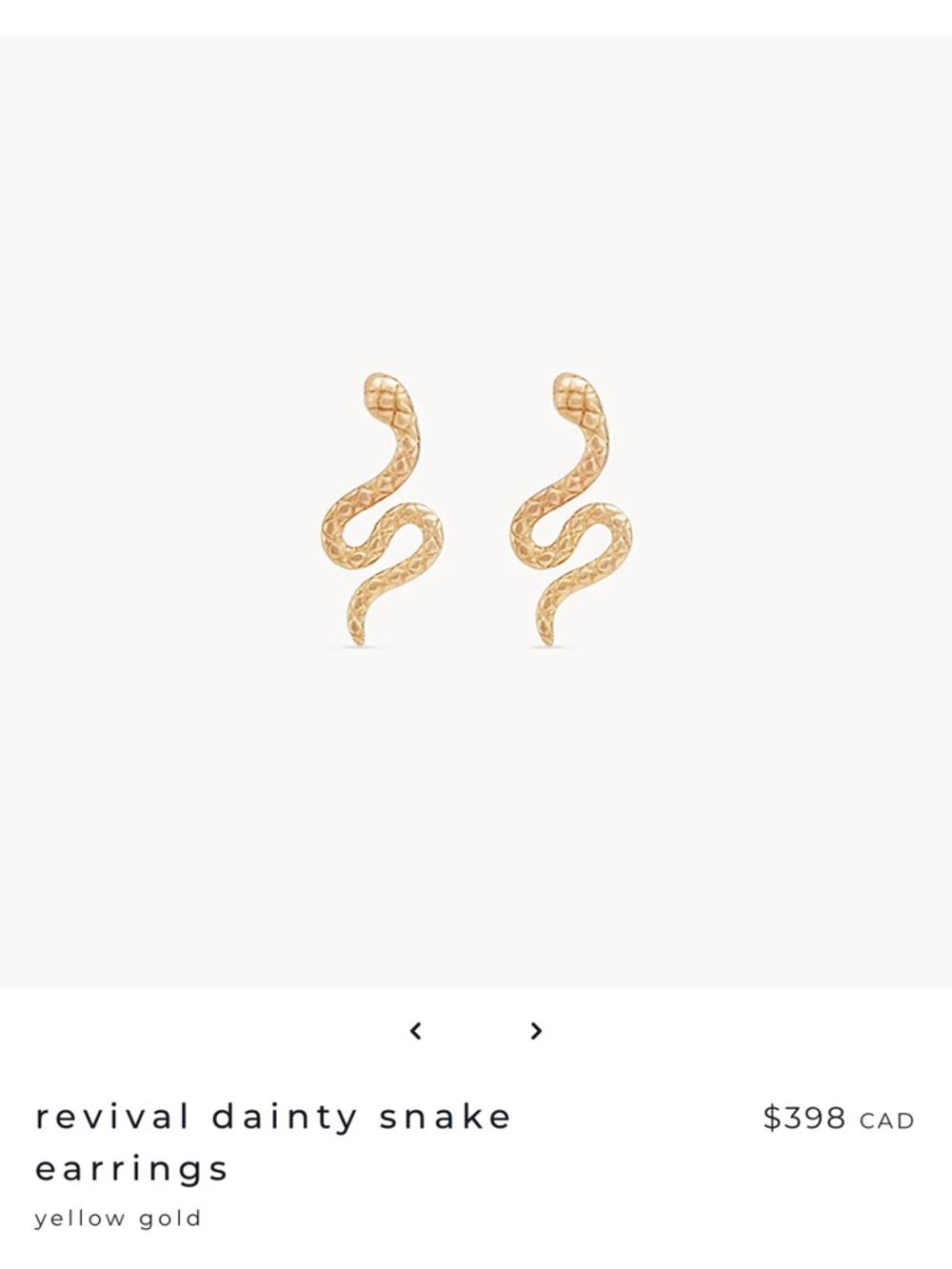 bluboho Gold Snake Stud Earrings